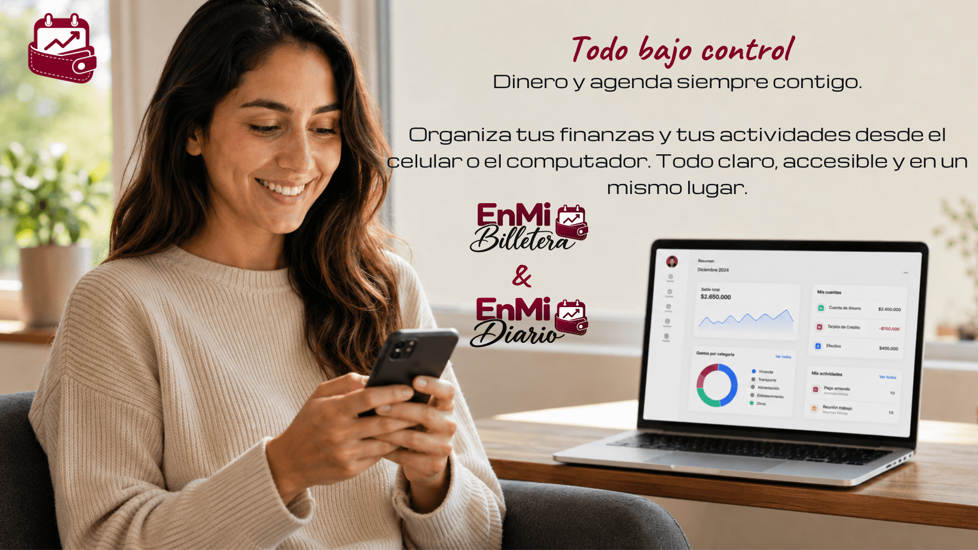 Controla tu dinero y tu tiempo desde el celular y el computador