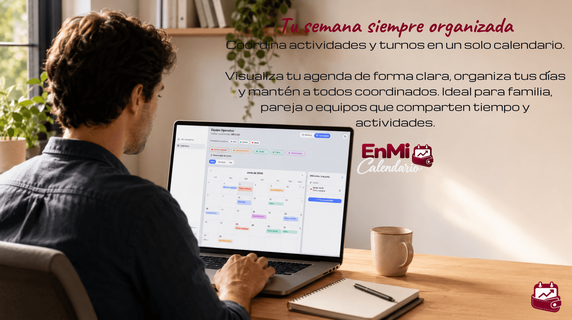 Coordina turnos y actividades con tu calendario compartido